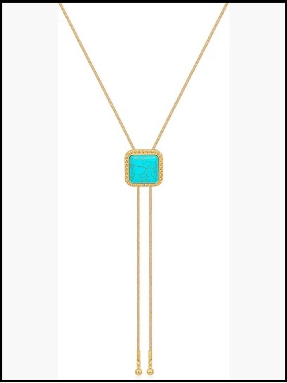 Cowgirl Bolo Tie Necklace Women Western Lariat Slide Adjustable Y Shape